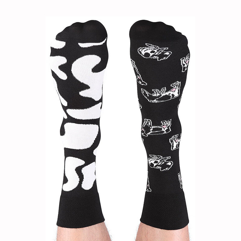 Необычные и забавные модные Асимметричные носки средней длины с рисунком из мультфильма AB и утки-мандарин для мужчин и женщин