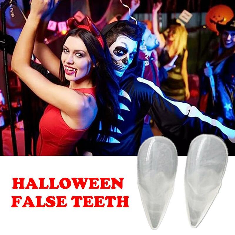 Colmillos de dientes de Cosplay de dentadura de Halloween, decoración de fiesta de terror sangriento, accesorios de disfraz