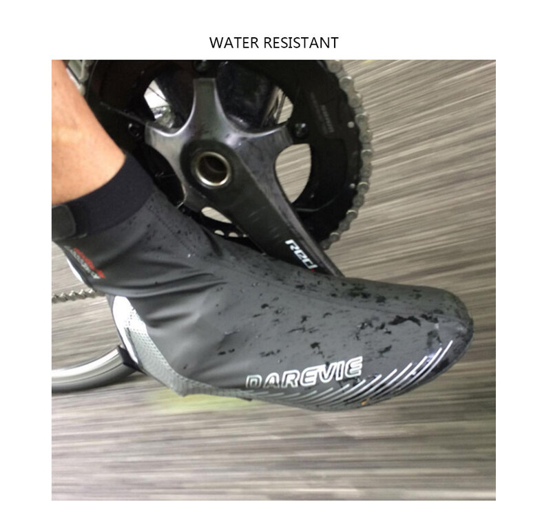 DAREVIE Cycling Shoes Covers Pu Rubber Waterproof Cycling Shoes Cover Windproof Cycling Lock Shoes Cover Slippers Pro Race Speed