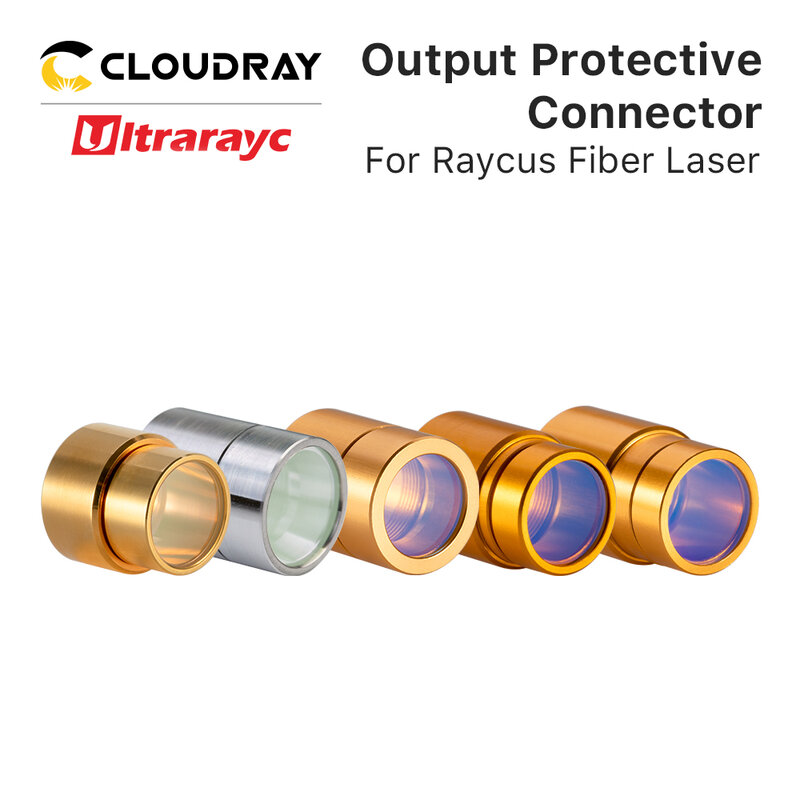 Ultrarayc conector de salida Raycus, grupo de lentes protectoras QBH, ventanas proterctivas, 0-15kW, Cable de fuente láser de fibra Raycus
