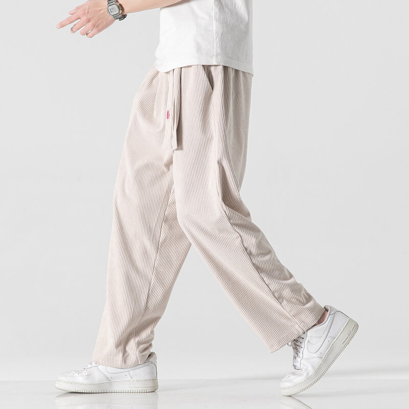 Sztruksowe męskie spodnie spodnie haremowe w stylu Vintage Harajuku spodnie dresowe dla joggerów męskie czarne spodnie nowa, w stylu Streetwear