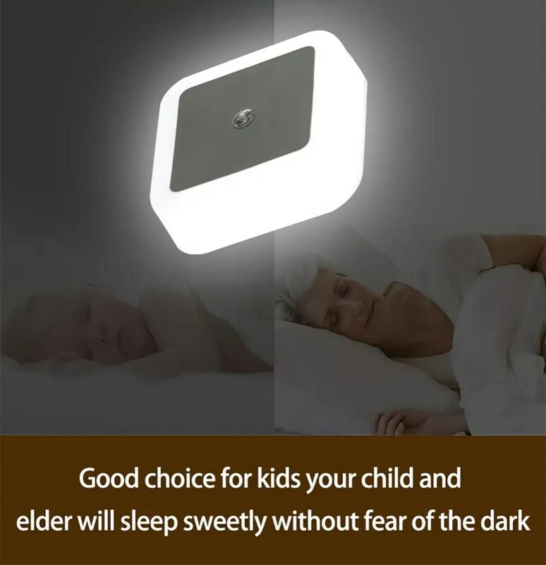 Miniluz LED nocturna para niños, lámpara de luz nocturna con Sensor de Control de 110-240V, enchufe europeo, estadounidense y británico, iluminación para sala de estar y dormitorio