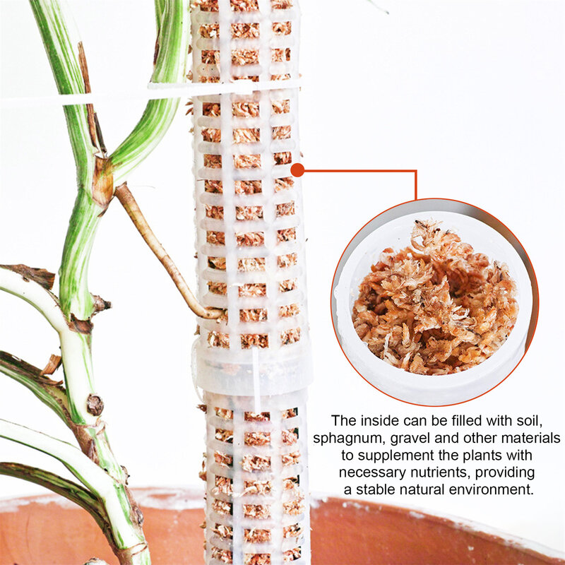 1 pz piante rampicanti in plastica impilabili palo per piante in plastica bastoncini per piante sfagno muschio palo PVC plastica rampicante supporto per piante