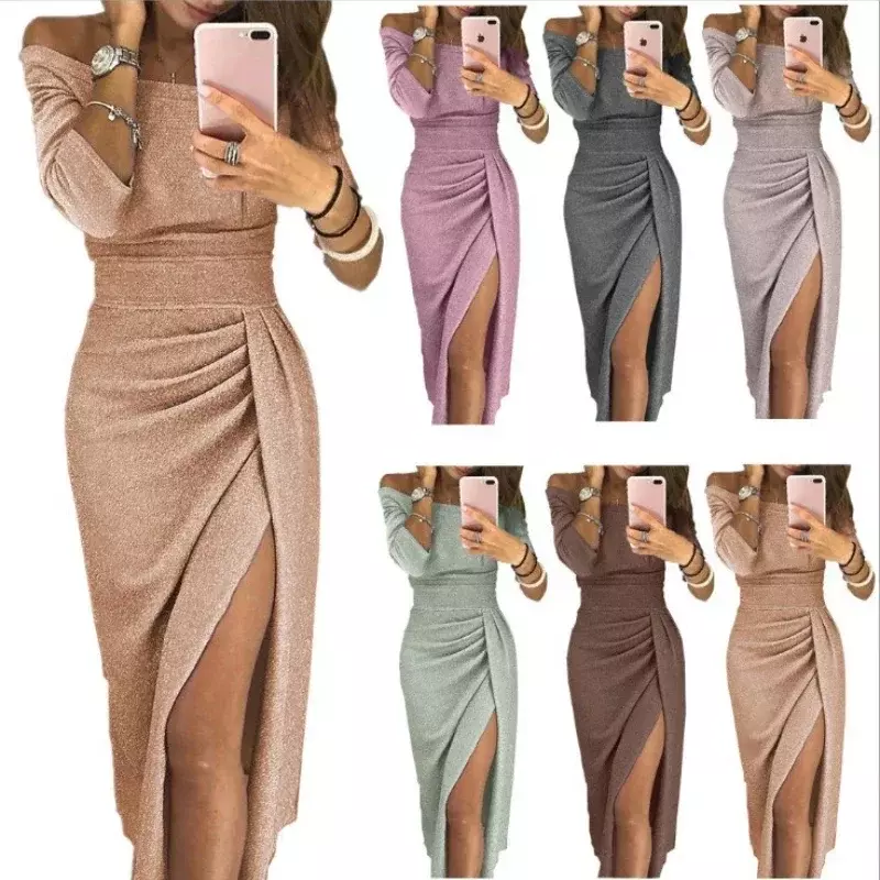 Dresses for Women Formal Occasion Party Prom Elegante Off Shoulder Sexy Vestidos Para Mujer Casual Evening Dress Black Clothing