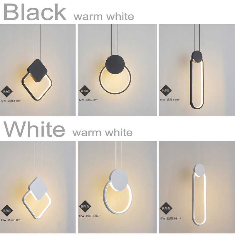 Nordic wisiorek Led Light minimalistyczny biały czarny lampa sufitowa z długi przewód sufitowe lampy wiszące na nocny wystrój salonu