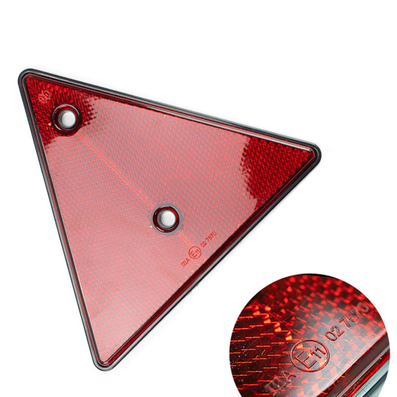 Koojn 4 Stuks Oplegger Centrale Collectie Achter Reflecterende Driehoekige Reflector Geperforeerd Plastic Driehoekig Waarschuwingsbord