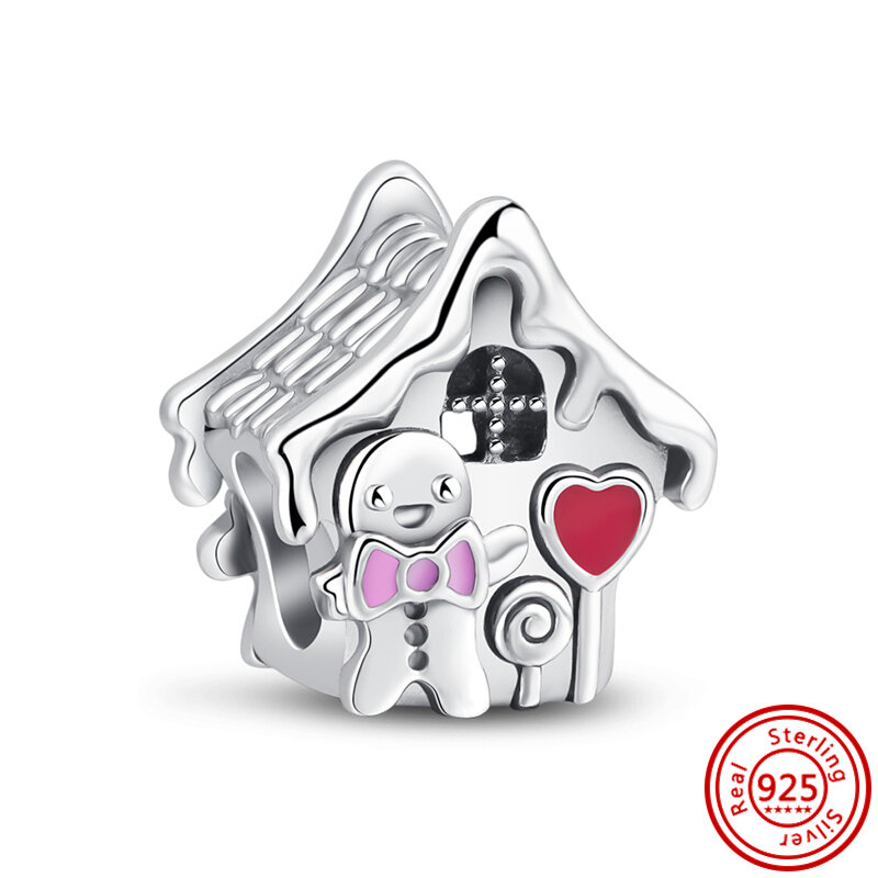 925 argento Gingerbread House Iron Tower Pyramid Castle Opera House Love Home Charms Beads Fit Original Pandora bracciale Jewelry