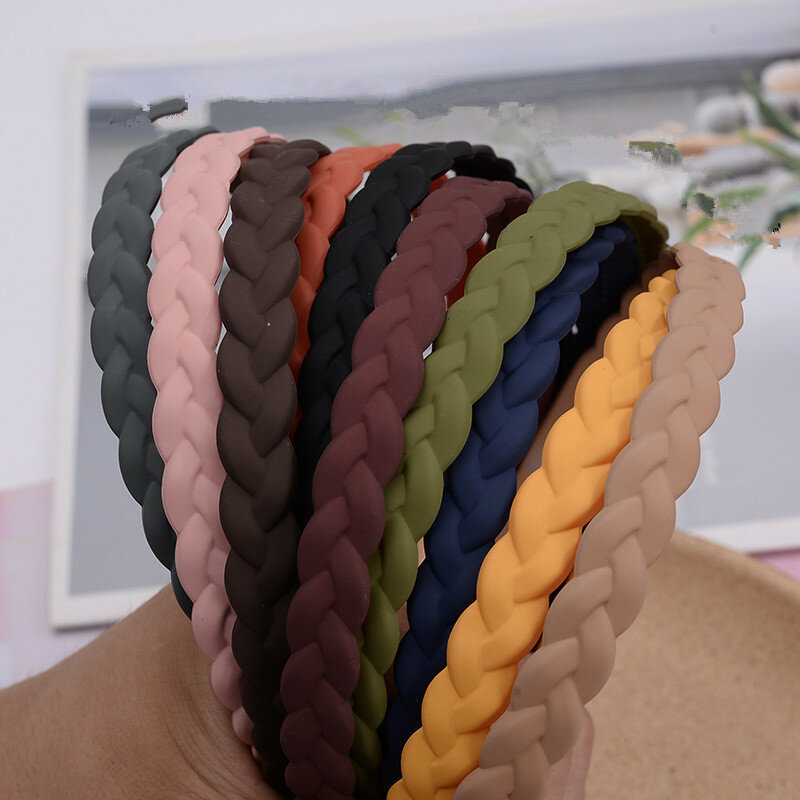 Diadema trenzada de Color liso esmerilada, accesorios para el cabello, novedad de 2022
