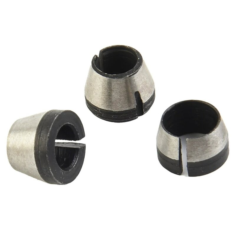 Power Tool Collet Chuck 3pcs Accessories Carbon Steel Collet Chuck Electric Router Milling Cutter High Strength