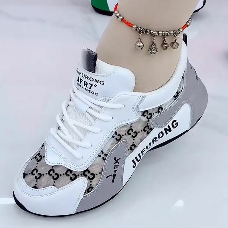Women Casual Sneakers Summer New Print Fashion Breathable Mesh Lace Up Sports Shoes for Women Designer Shoes Zapatos De Mujer