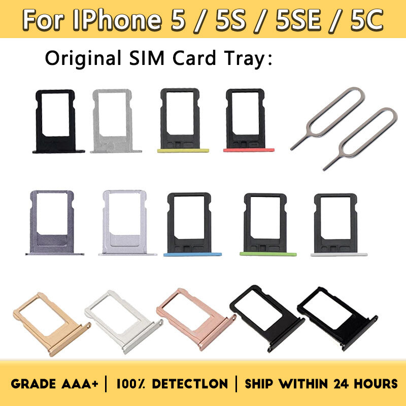 Sim Card Tray Holder Tray Slot untuk Iphone 5 5C 5S 5G SE 5SE Bagian Pengganti SIM Card Holder Adapter Socket Putih Hitam