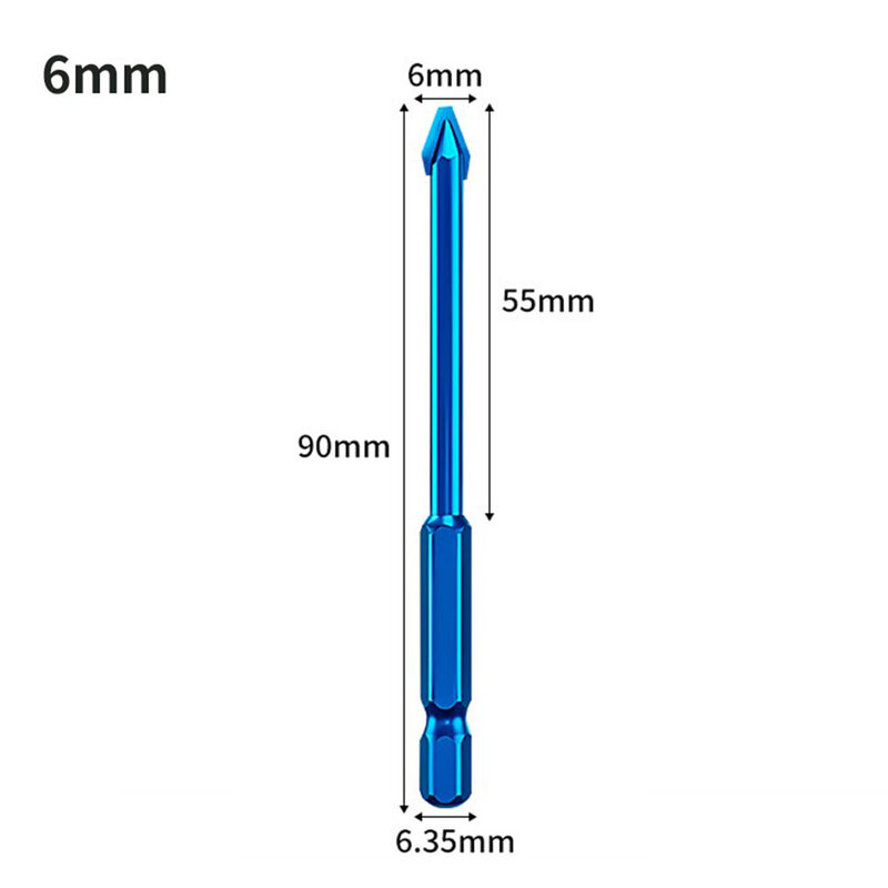 1 Stuks 6Mm-12Mm Excentrische Boor Blauwe Antislip Hex Handvat Driehoekige Bit Voor Oplaadbare/Hand/Bank Boor Voor Keramisch Glas