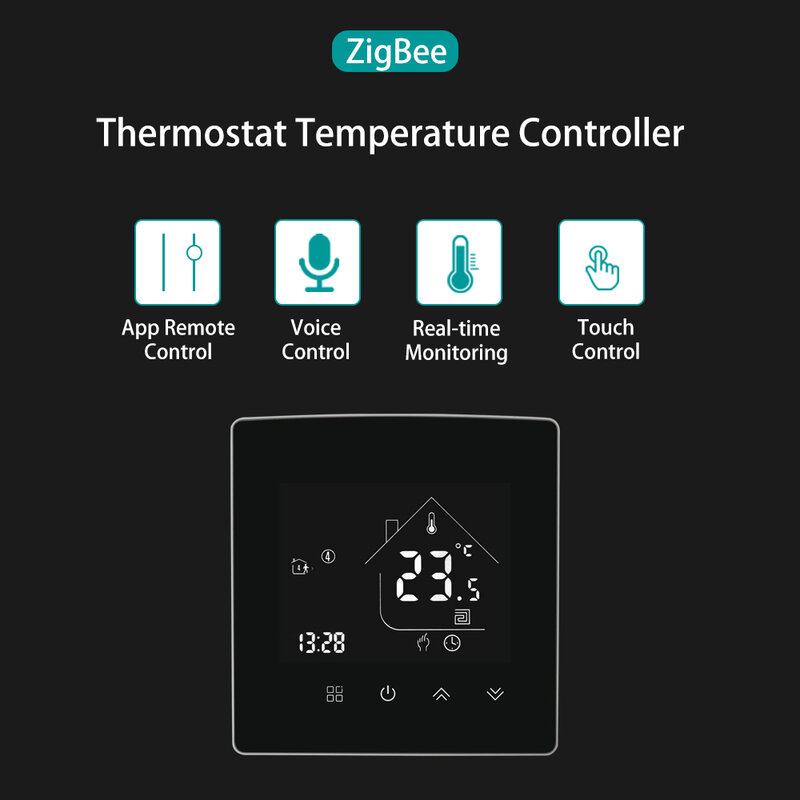 Zigbee-電気床暖房,3.0サーモスタット,水またはガスの温度制御,Alexa,Google Home