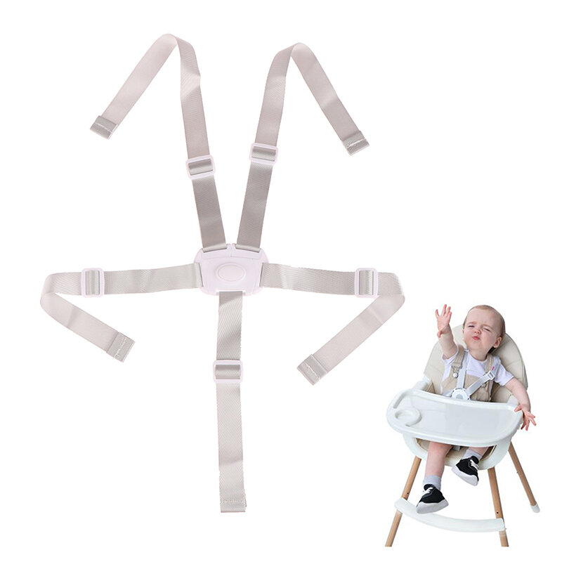 สายรัดเก้าอี้สูงสำหรับเด็กทารก, เข็มขัดนิรภัย5จุดสำหรับรถเข็นเด็กเก้าอี้สูงอุปกรณ์เสริม