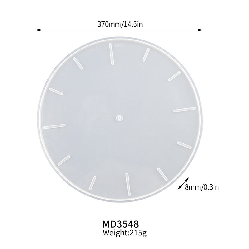 DM732 Large Round Clock Resina Epoxy Transparente Molds Silicon Wall Decor Manualidades Room Hanging Ornaments