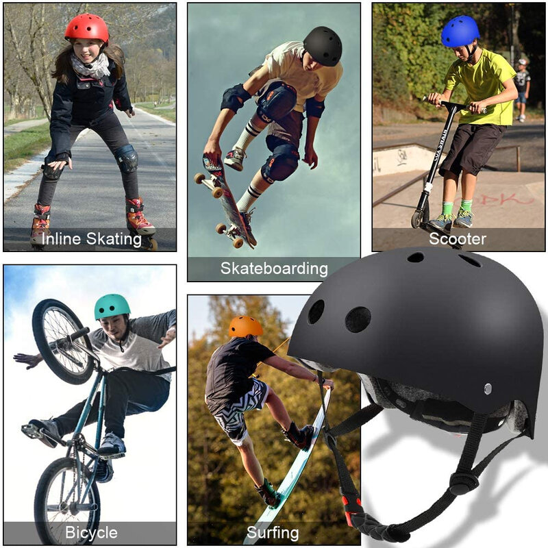 Casco de bicicleta ajustable para niños y niñas, protector para patinaje sobre ruedas, monopatín, BMX, deportes de ciclismo, 1 piezas