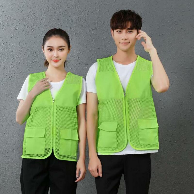 เสื้อกั๊กใส่ทำงานสำหรับผู้หญิงและผู้ชายเสื้อโค้ทแขนกุดระบายอากาศได้ดี