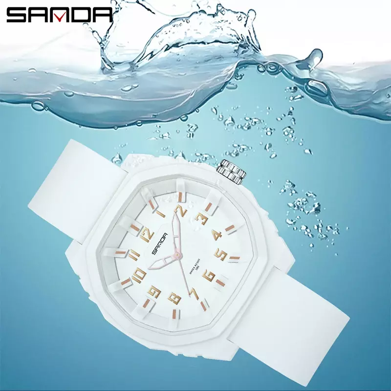 Sanda-Montre à quartz numérique simple populaire pour enfants, montre électronique étanche, polyvalente, mode, 2023, 3236