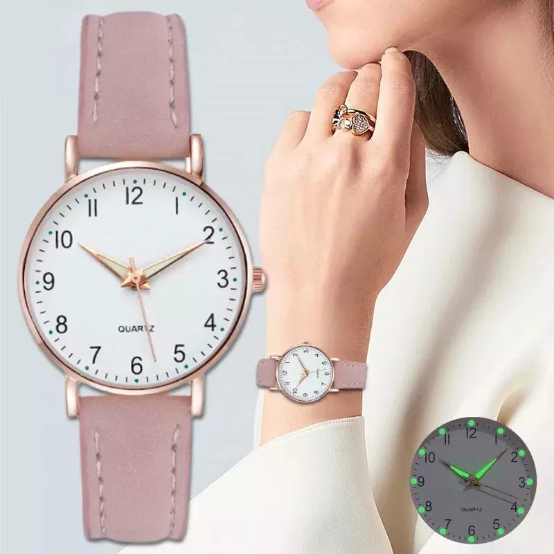 Montre-bracelet en cuir Shoous pour femme, montre simple, montre à quartz élégante, montres-bracelets pour femme, mode