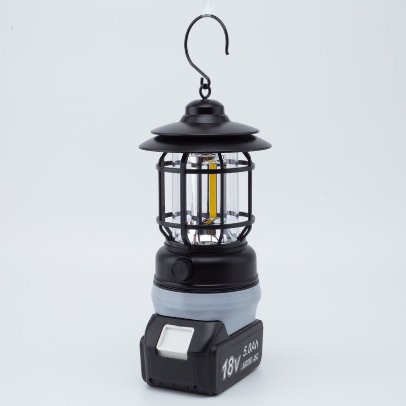 Lanternas LED portáteis para acampar, luzes de tenda, luz de trabalho de pesca, impressão 3D, mas baterias Makita 18V