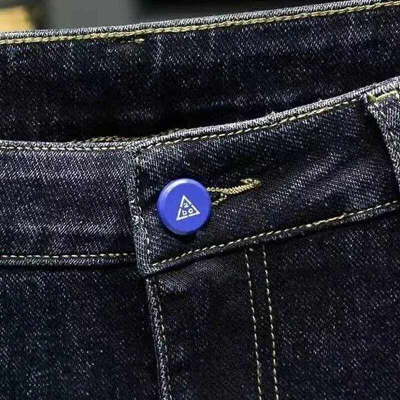 Herbst Trend modische lässige einfarbige Herren jeans 2024 neue Vintage All-Match Mid Taille schlanke Bleistift hose männliche Kleidung