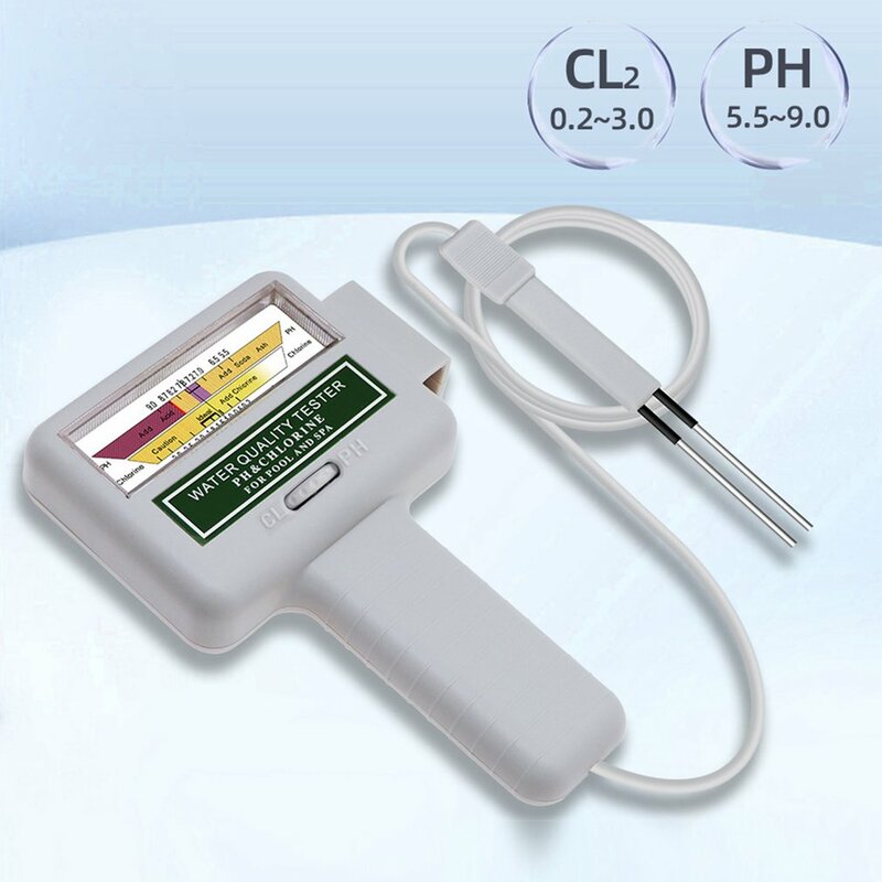 Medidor de PH y cloro 2 en 1, dispositivo de prueba de calidad de agua CL2 para piscina y Acuario, PC-101