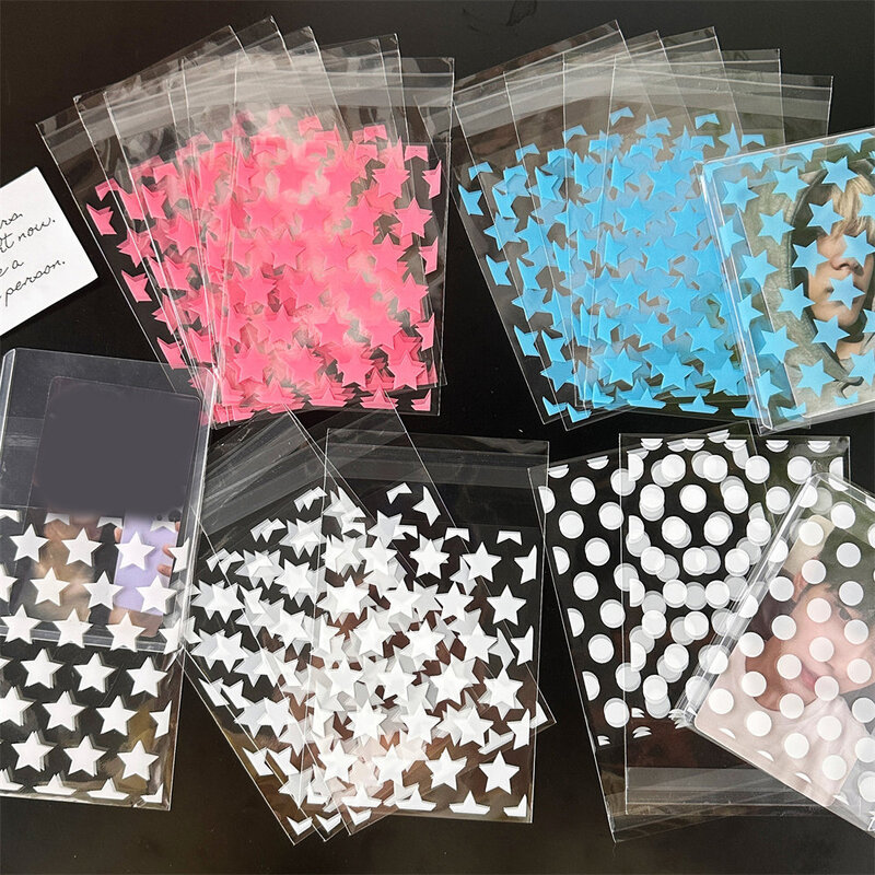 50pcs Transparent Star Kpop Photocard Holder Self-adhesive Opp Bag Anti-scratch Card Protective Case Fashion Gift Packaging Bag