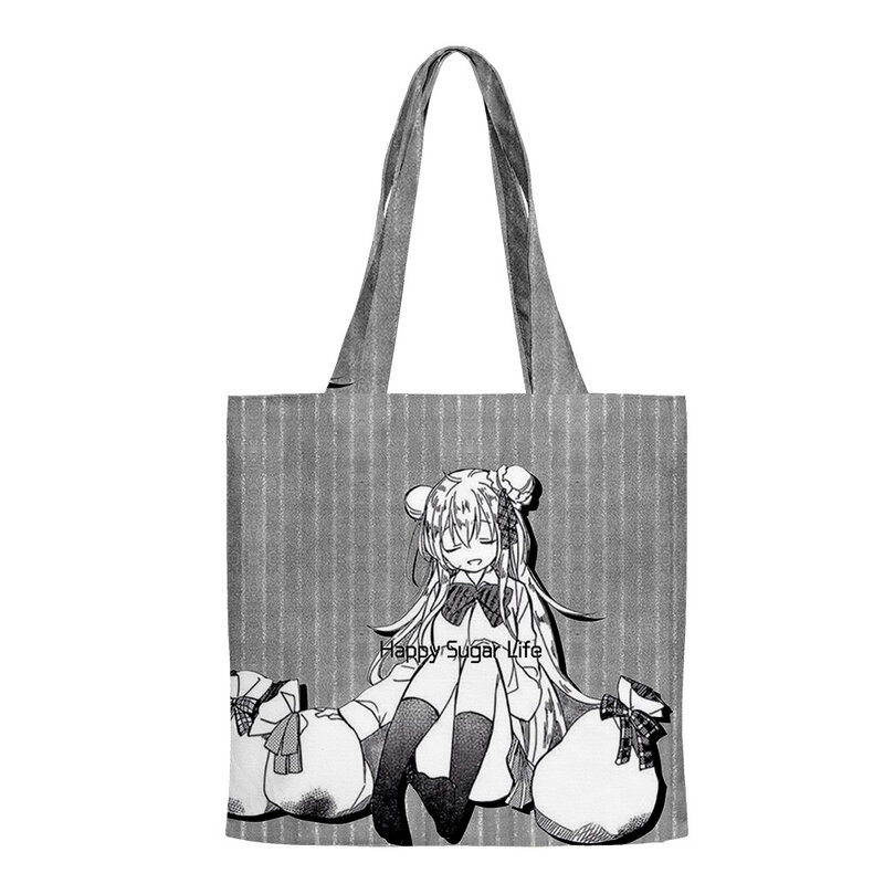 Happy Sugar Life Anime neue Tasche Einkaufstaschen wieder verwendbare Schulter Shopper Taschen lässige Handtasche