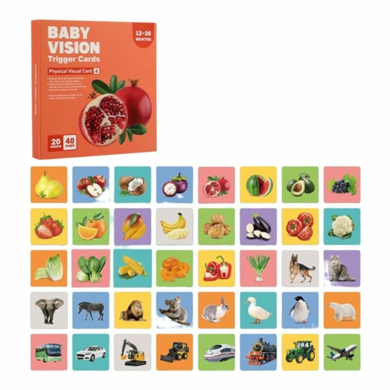 Color Learning Infant Visual Stimulation Card Cognition High Contrast Baby Vision Tigger Cards Logical Thinking Training