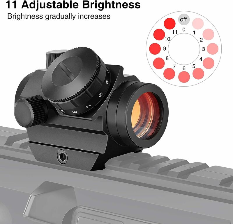 2MOA kolimator Red Dot celownik odruchowy 1x20mm wodoodporny, odporny na wstrząsy i przeciwmgielny luneta z mocowaniem pionowym 1 cal