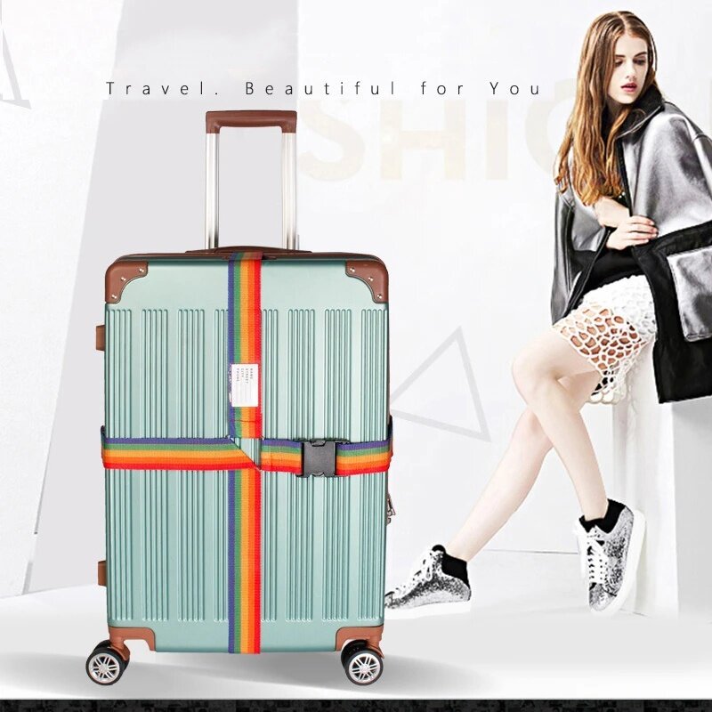 Удобный ремень для багажа, многоцелевой ремень для чемодана, аксессуары для путешествий, регулируемый ремень для упаковки багажа, товары