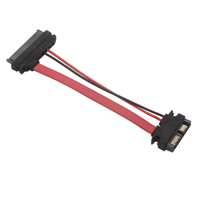Lingable SATA Serial ATA 22Pin 7+15 Male to Slimline SATA 13Pin 7+6  Female Cable Connector Conterver  Adapter 15CM
