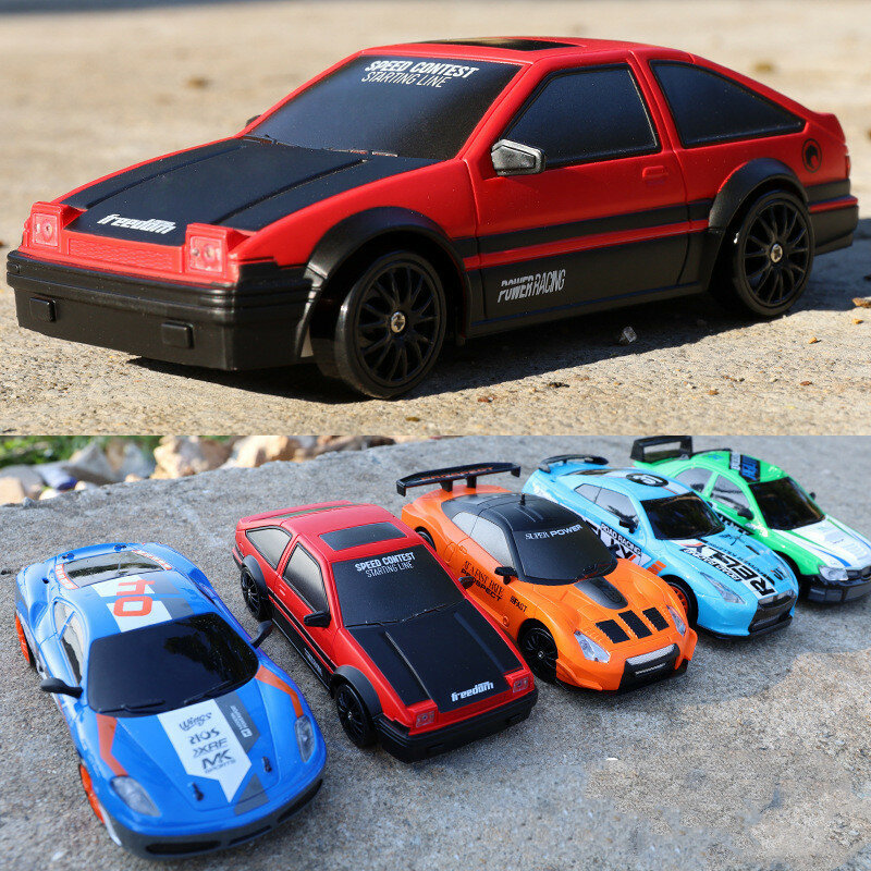 Coche de carreras teledirigido de alta velocidad para niños, juguete de 2,4G, 4WD, modelo AE86, GTR, regalos de navidad