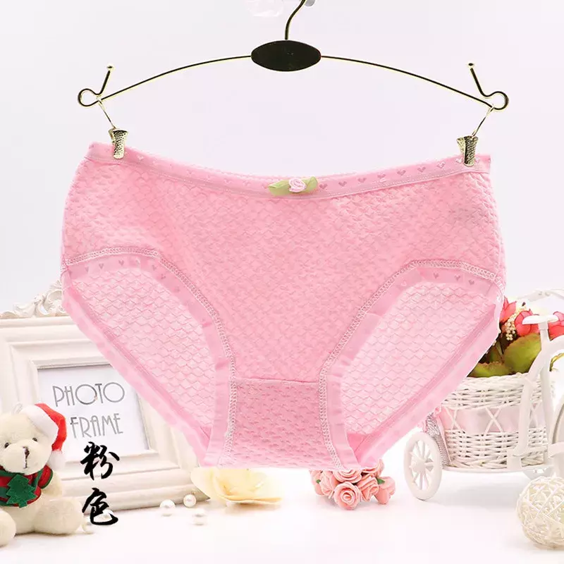 4pc/lot Briefs Cotton/Spandex Underwear Little Girl's Big Teen Solid Color Soft Panties  Kids Training10-16Year