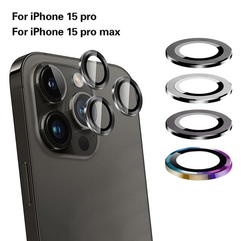 Camera Protector For IPhone 15 Pro Max Metal Lens Glass Tempered Glass Screen Protector Metal Individual Camera Cover I4A4