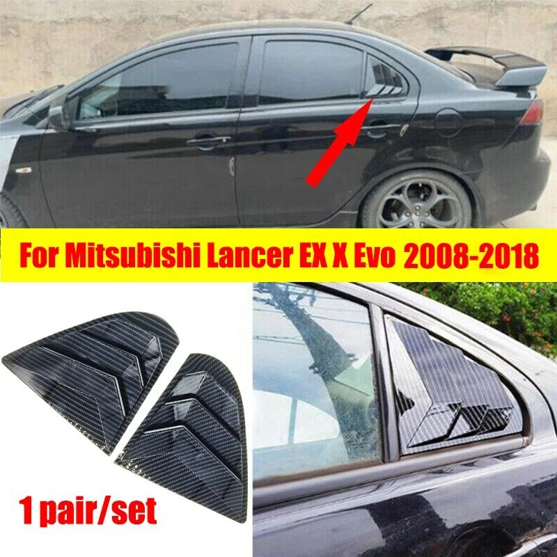 แผ่นบานเกล็ดหน้าต่างด้านหลัง2008-2018สำหรับ Mitsubishi Lancer EX X EVO เครื่องประดับตกแต่งรถอะไหล่รถยนต์คาร์บอนไฟเบอร์