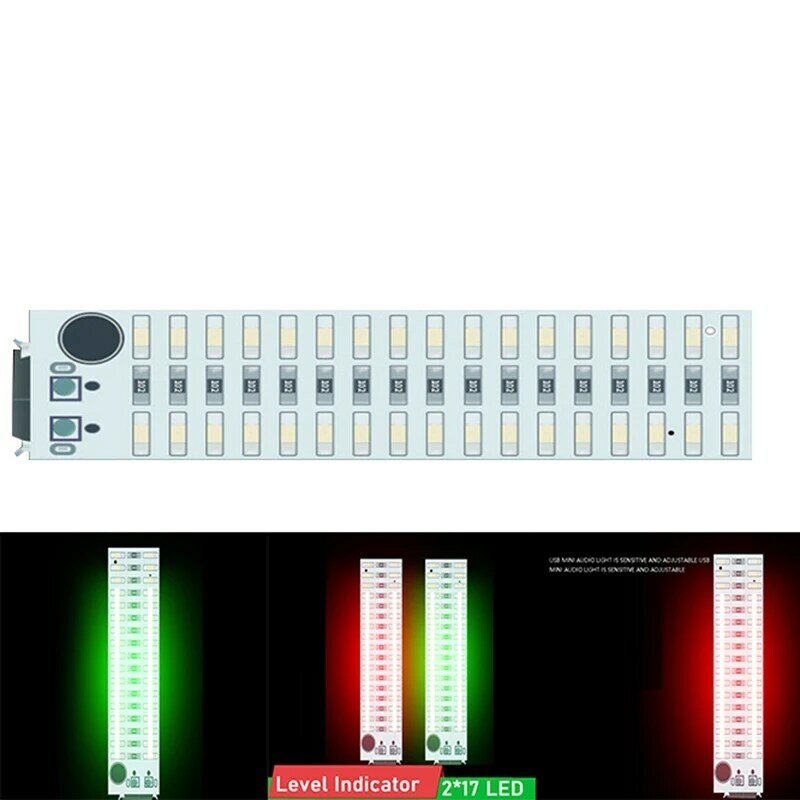 音声制御付きミニパワーアンプ,mp3インジケーター,USB,2x 17
