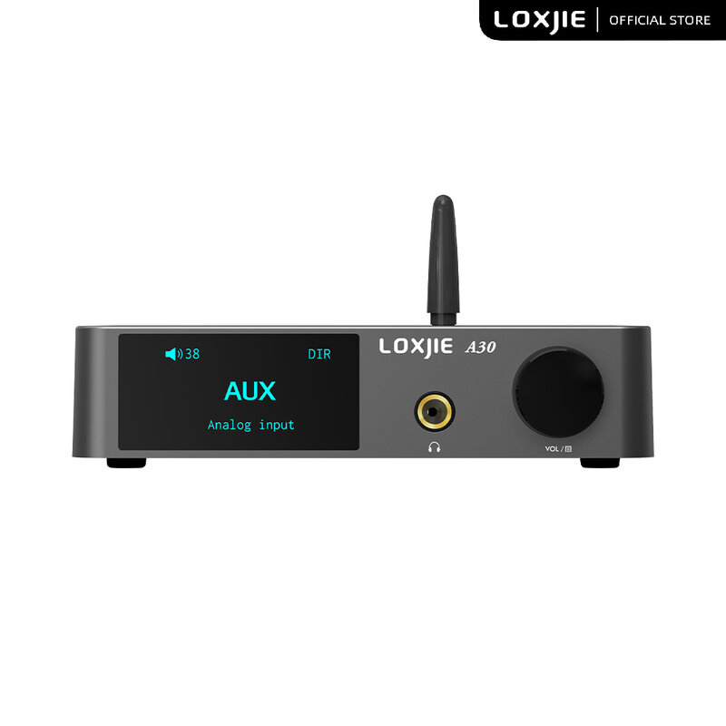 LOXJIE A30 데스크탑 스테레오 오디오 파워 앰프 및 헤드폰 앰프 지지대, APTX 블루투스 5.0 ESS DAC 칩, 중고 제품