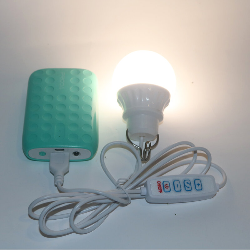 Lámpara USB con batería, luz bu, Bombilla de tres colores, interruptor de luz nocturna, lámpara de lectura súper brillante, 5V, luz nocturna para computadora portátil, 5W