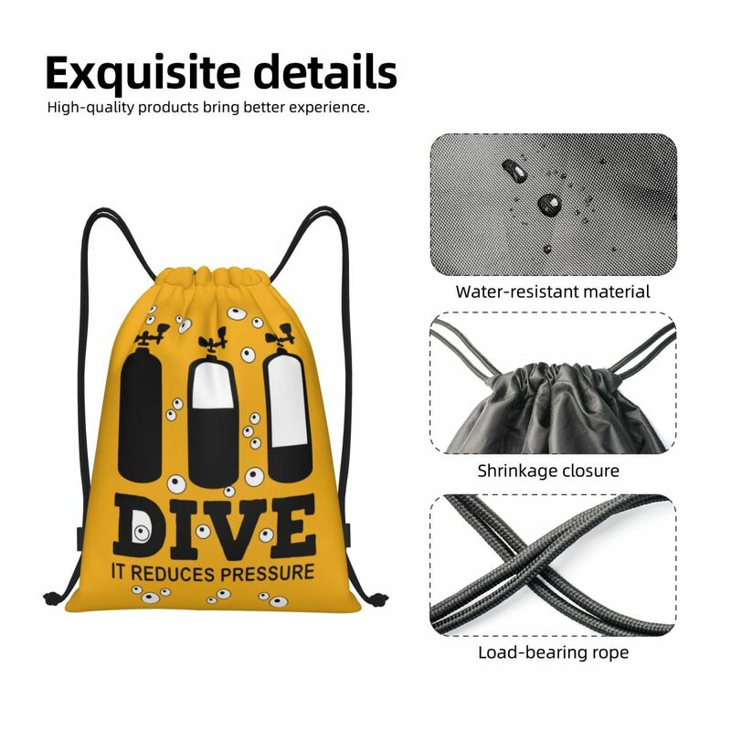 Custom Scuba Diving Drawstring Backpack Bags Men Women Lightweight Dive Diver Quote Gym Sports Sackpack Sacks for Shopping