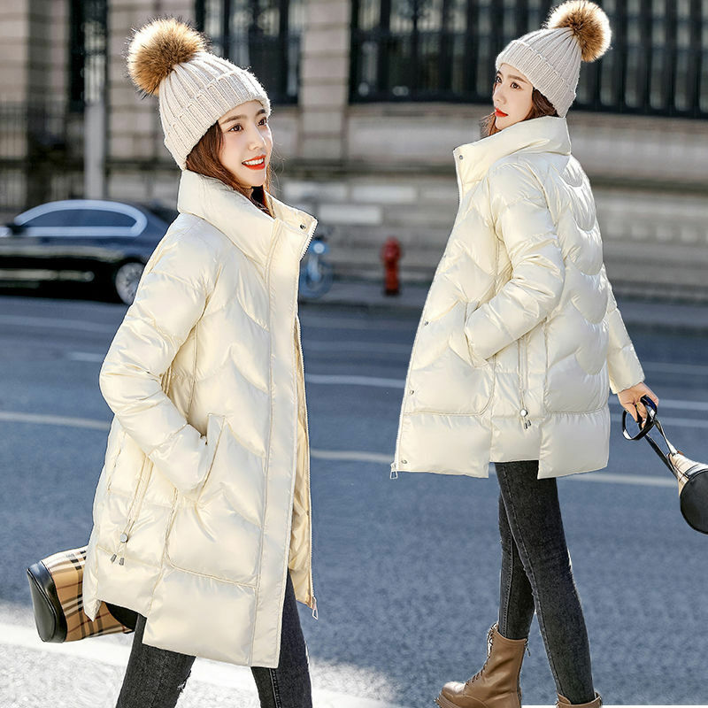 Jaqueta de algodão feminina, casaco versátil, casacos casuais, estilo solto, confortável e elegante, nova moda, inverno, 2023