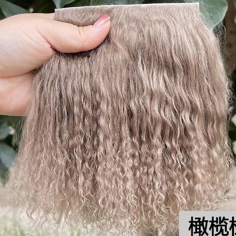 Alta qualità pelle di pecora lana agnello Mongolia pelliccia Pelt capelli fila estensioni dei capelli ricci BJD SD Blyth bambole parrucche trame dei capelli accessori