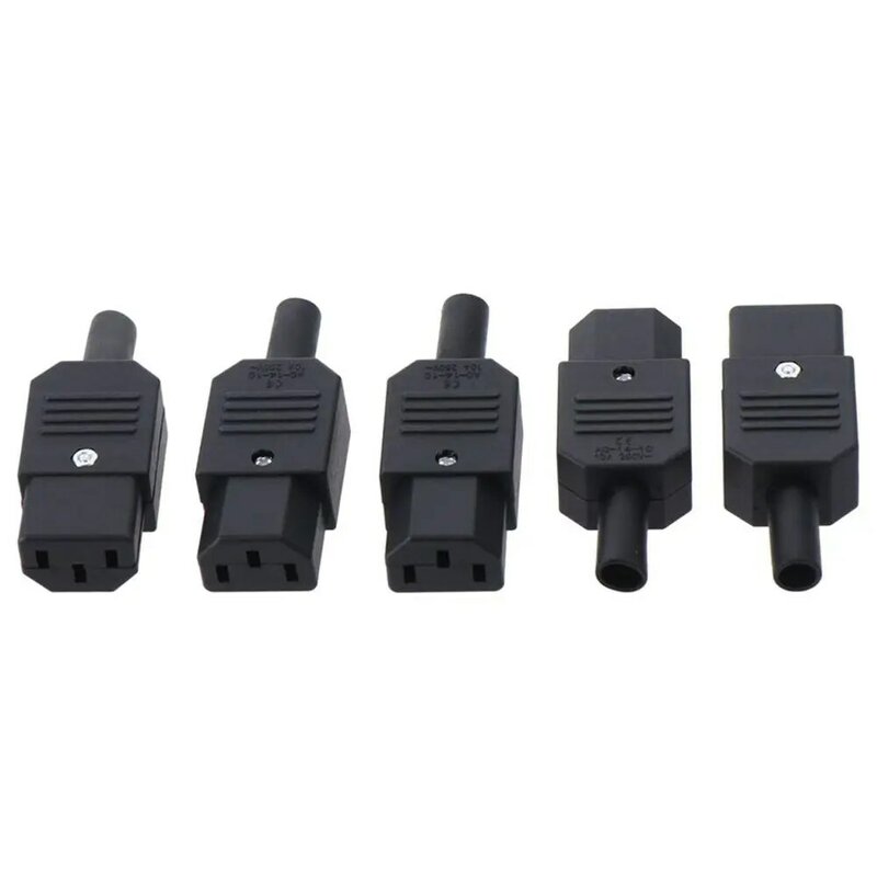 Adaptador de corriente hembra C13, 5 piezas, cobre AC 250V 10A, Junta hembra, plástico negro