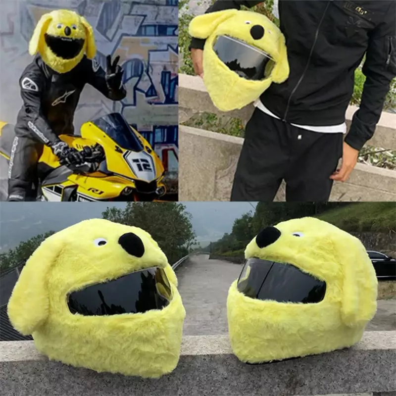 Motorcycle Helmet Cartoons Plush Helmet Protective Cover Helmet Full Face Covers For Outdoor Fun Personalized Helmets Christmas