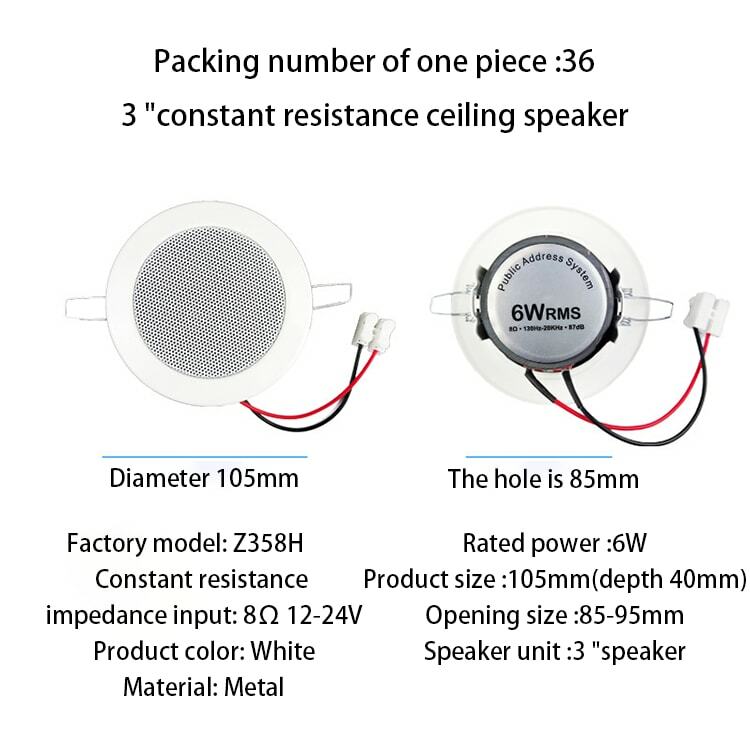 3 Zoll 8 Ohm 6W Mini-Decken lautsprecher passives Home-Hintergrund-Musik system HiFi-Sound in der Decke für Badezimmer Indoor-Party