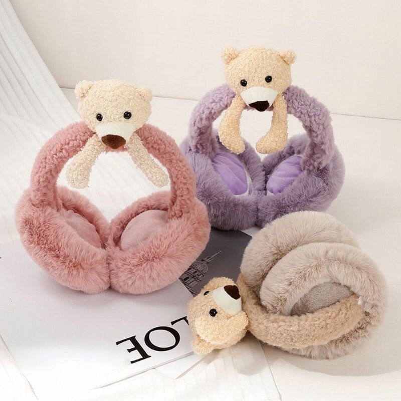 Soft Autumn Warm For Children Unisex Animal Cute Bear Shape Earwarmer Cartoon Earmuff Female Ear Flap
