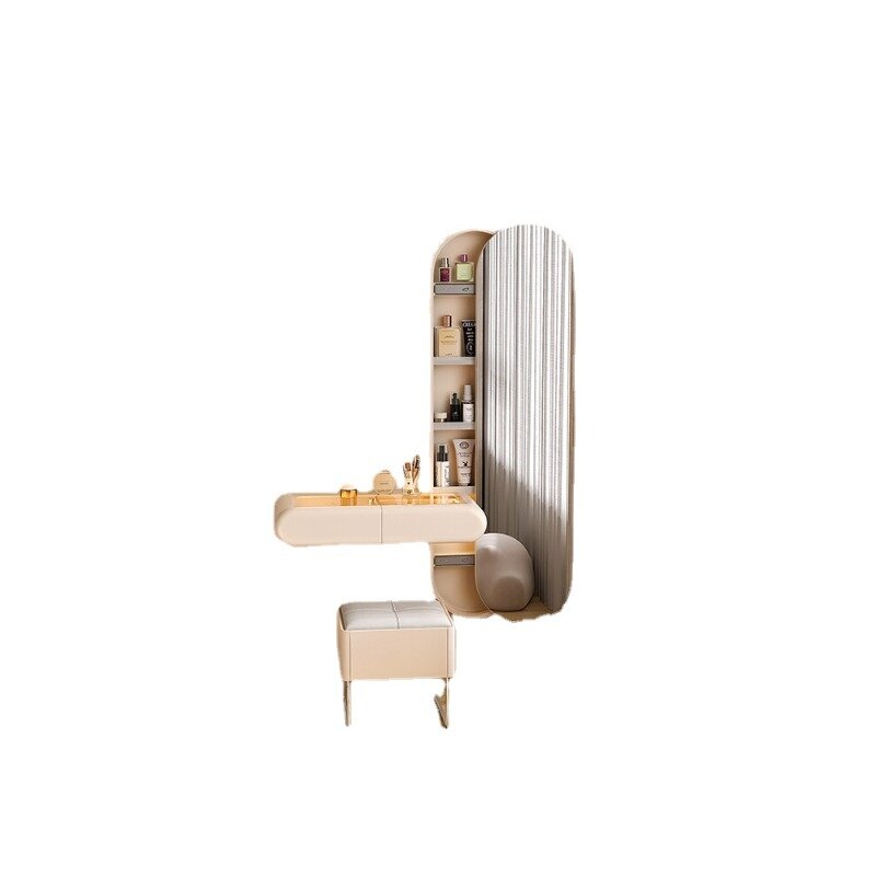 Espejo de tocador oculto para almacenamiento en el hogar, se puede cerrar, montar en la pared, espejo de cuerpo completo, almacenamiento de madera maciza,