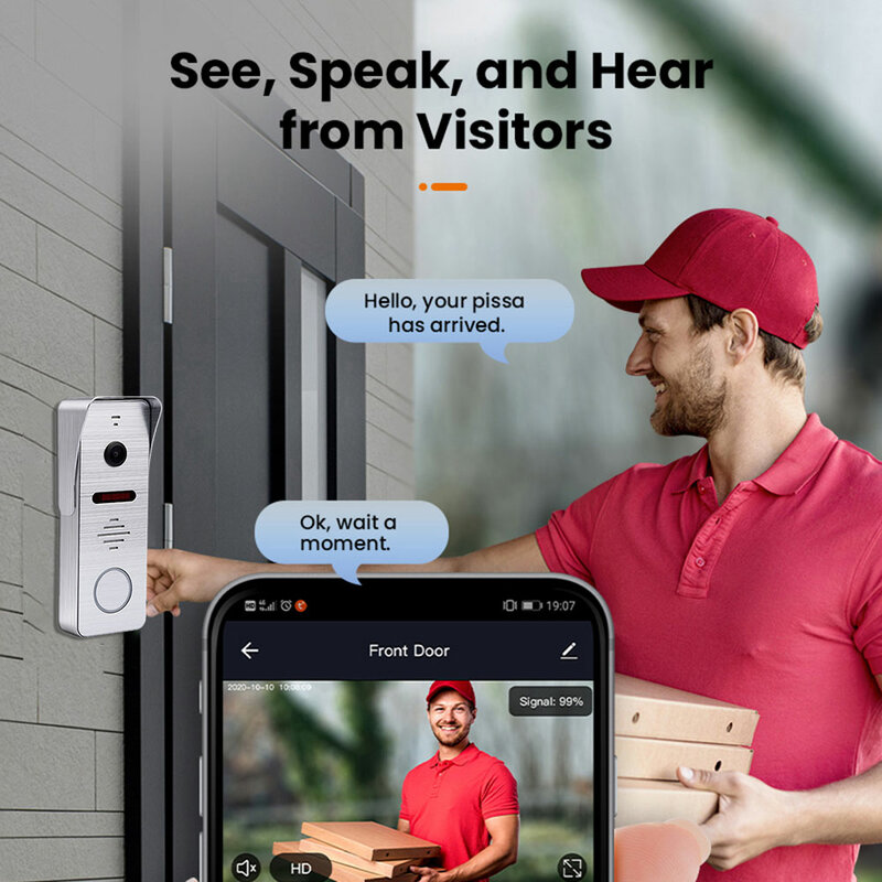 Умный Wi-Fi видеодомофон 1080P Tuya, охранная система для дома, домашний металлический дверной Звонок