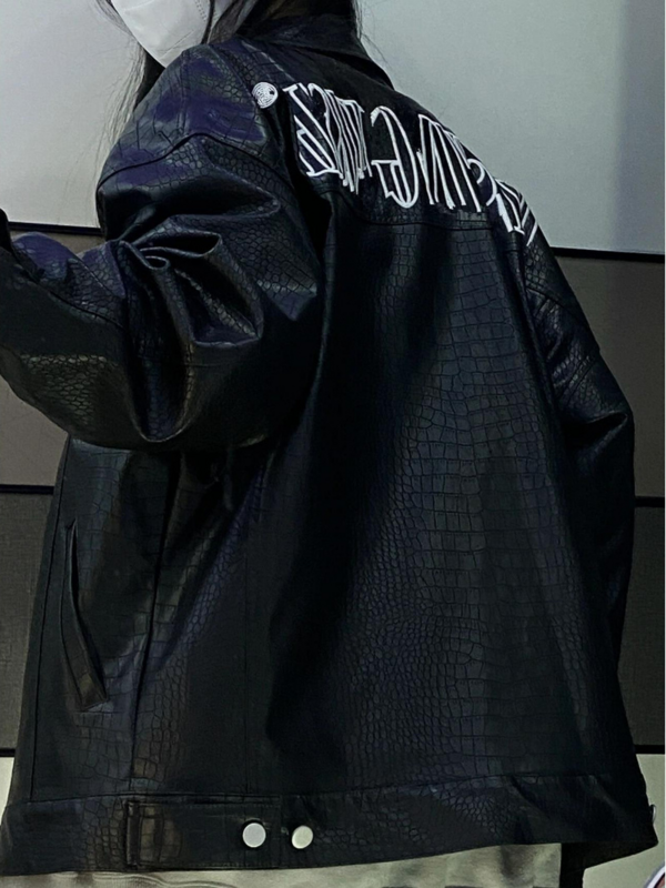女性のための韓国の革のジャケット,だぶだぶのファッショナブルな秋のストリートウェア,2022
