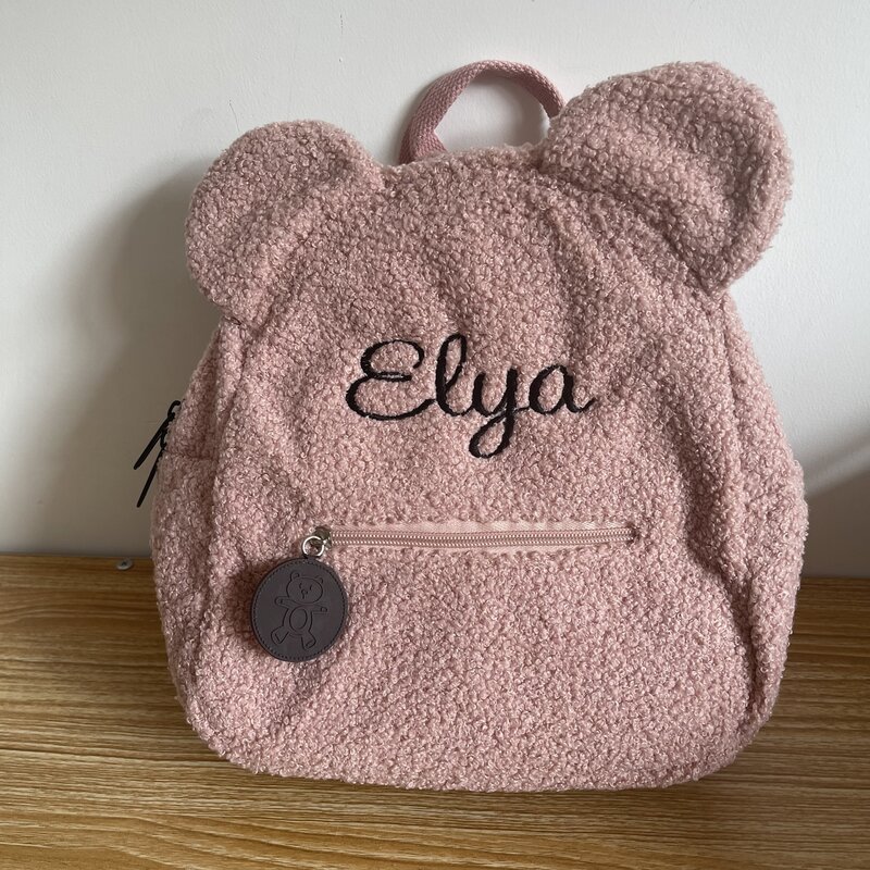 Customized Embroidery Name Bear Backpack Personalized Portable Children Travel Shopping Rucksack Women's Cute Bear Shoulder Bags